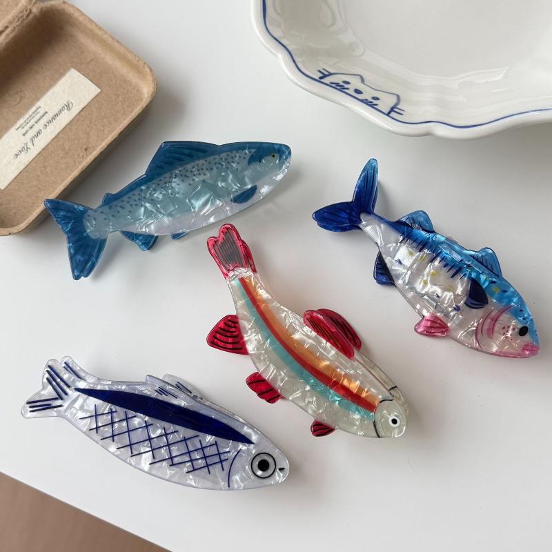 1Pcs Korean-Style New Cute And Sweet Back-Of-Head Hair Clip, Small Fish Hair Clip, Hair Accessory, Suitable For Daily Wear