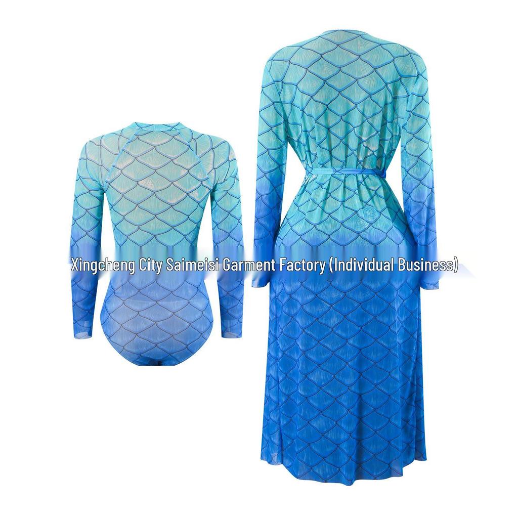 UPALNIK Women's Long-Sleeve Mesh Sun Protection Swimsuit Cover-Up