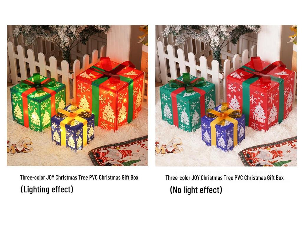 Upgraded Christmas Lights Gift Box Set: 3-Piece Ornament & Birthday Party Decorations