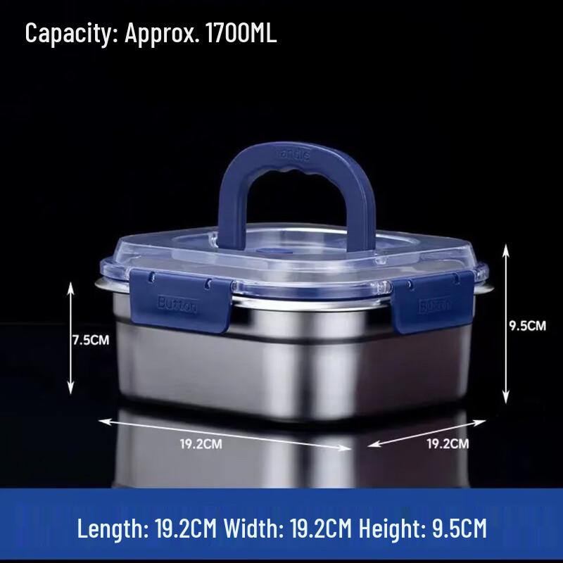 

Food-Grade Stainless Steel Fresh-Keeping Box with Handle Lid