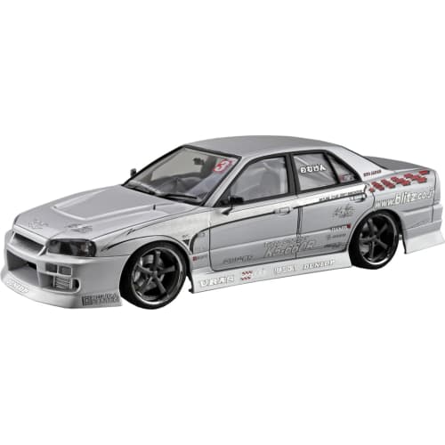 Aoshima Bunka Kyozai 1/24 The Tuned Car Series No. 20 Nissan URAS 2002 D1 Spec Replica ER34 Skyline '01 Plastic Model Car