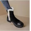 fashion Faux Suede Chunky Platform Ankle Boots for Women Non Slip Thick Plush Winter Boots Woman Warm Non Slip Cotton Padded Shoes Mujer