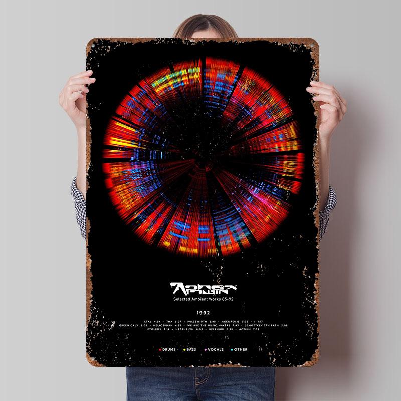 

Aphex Twin Selected Ambient Works Metal Poster Customized Wall Art Retro Vintage Tinplate Signs for Home Decoration Luxury 20x30cm（7.8x11.8inch）