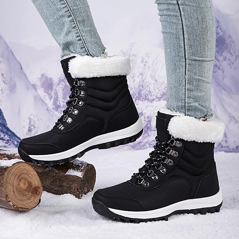 New Winter Outdoor Sports Snow Boots Thickened Warm Medium Boots Comfortable Velvet Snow Boots