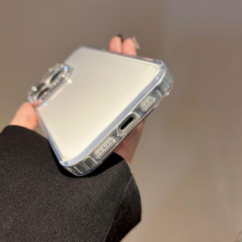 Flash Diamond Lens Ring Suitable IPhone 15om Transparent Case 16promax Phone Apple 14 Anti Drop Protective