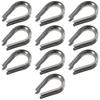 10pcs 1.5-12mm Wire Rope Thimbles Sliver 304 Stainless Steel Thimbles Ring Clamp U-Shaped Rope Thimble Rigging