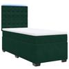 Box Spring Bed with Mattress Dark Green 100 X 200 Cm Velvet