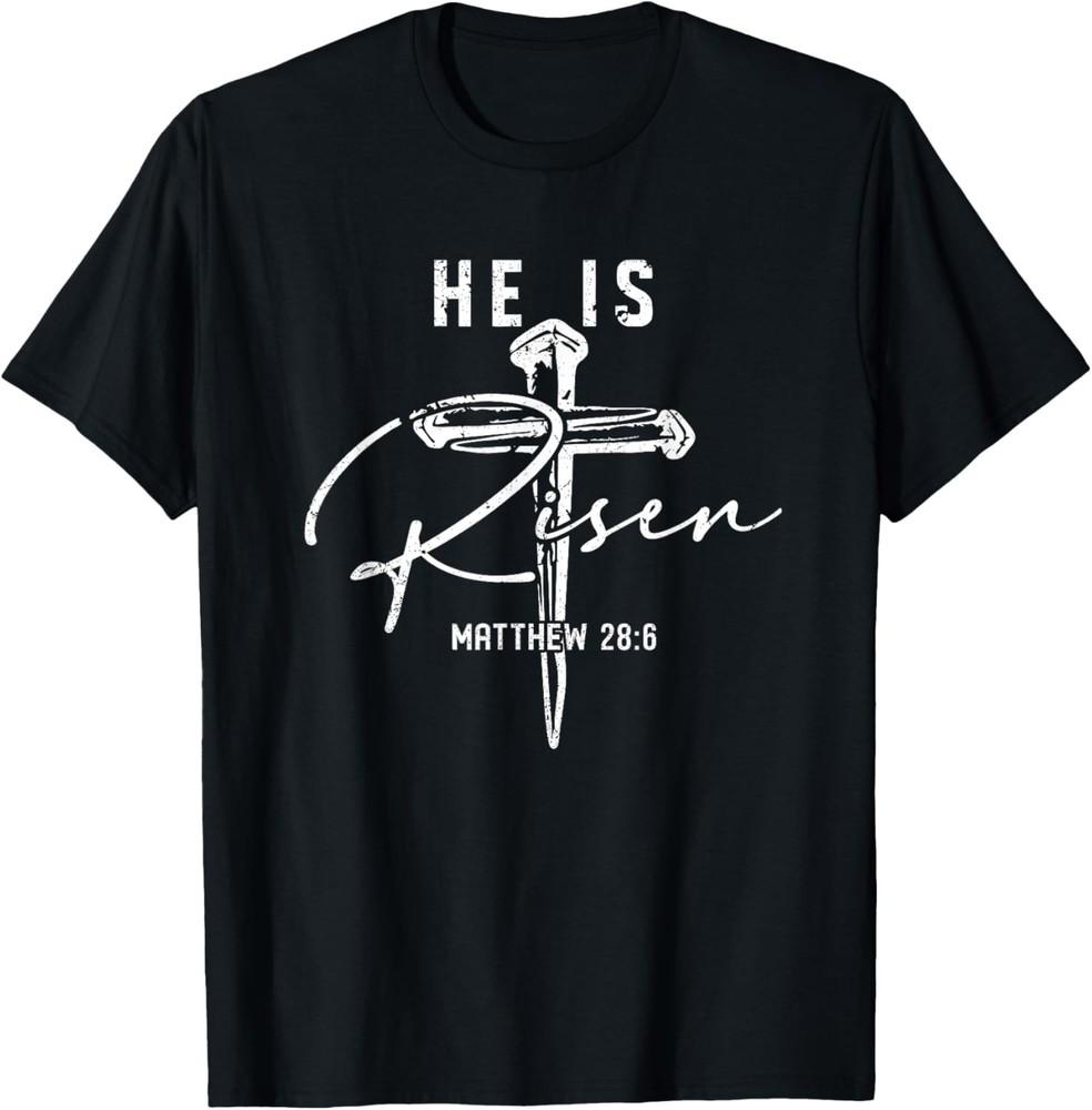 Easter Cross He is Risen Jesus Christian Men Women unisex TShirt Unisex T-Shirt XXXXL