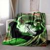 1pc Green Lantern Ring Flannel Throw Blanket Soft, Warm & Cozy for Couch, Bed, Office, and Travel Versatile All Season Gift, Christmas Present