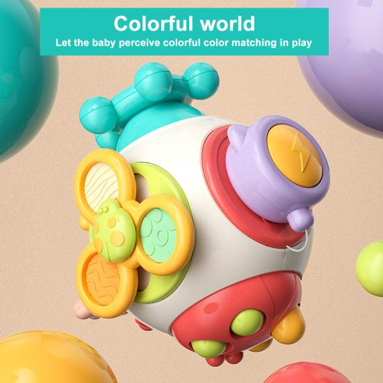Busy Board Grasping Ball Sensory Toy Cartoon Desktop Spinner Toys Colorful Hand Catch Ball Grip Training Educational Toys Baby Shower Gift