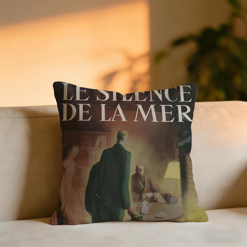 

Le Silence De La Mer Cushion Cover Cozy Velvet Throw PillowSoft Warm Cushion For Sofa Bed 30x30 cm