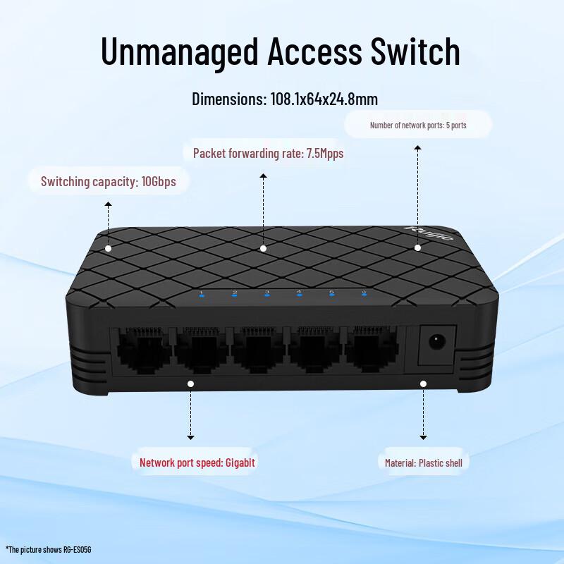

Ruijie RG-ES05G 5-Port Gigabit Unmanaged Ethernet Switch