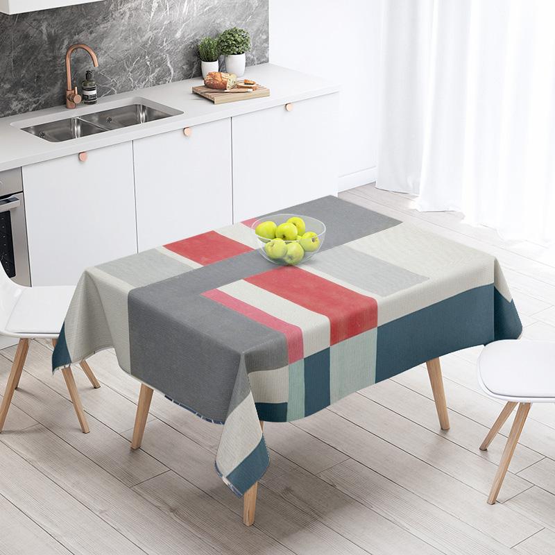 Abstract Geometric Tablecloth Waterproof Stain Resistant Party Decoration Restaurant Cafe Dining Table Tablecloths 140X200Cm