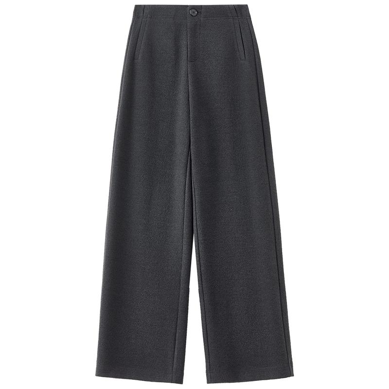 Women's Silk & Wool Blend High-Waisted Straight-Leg Pants