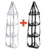3/4 Tier Mesh Hanging Ball Storage Bag Wall Mount Sports Organizer for Basketball Football Volleyball Doll Toys Playroom Garage