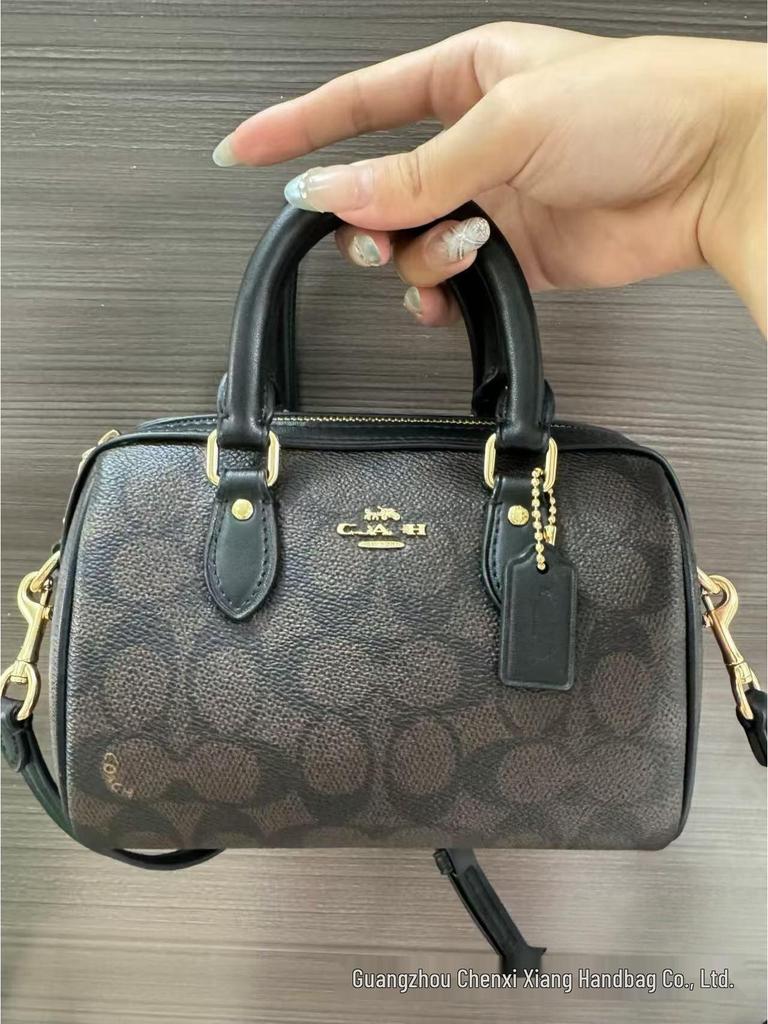 Coach Rowan Mini Boston Pillow Bag - Classic Monogram Handbag & Versatile Shoulder/Crossbody Women's Bag