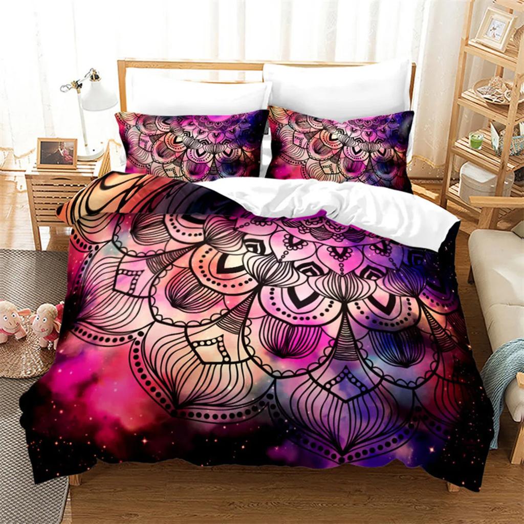 Microfiber Exotic Animals Duvet Cover Bohemia Mandala for Women Men Kids for Bedroom Decorations Wolf Dreamcatcher Queen King