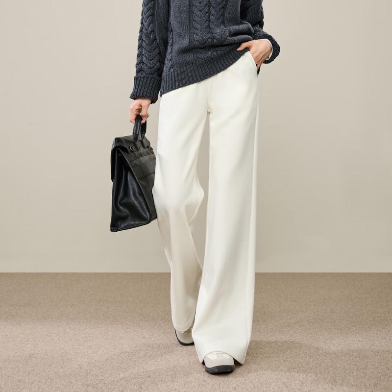 ESE-Y Women's High-Waist Acetate Wool Flared Pants