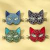 Stylish Cats Head Brooch With Glittering Crystals Versatile Accessory For Formal Attire And Casual Outfits