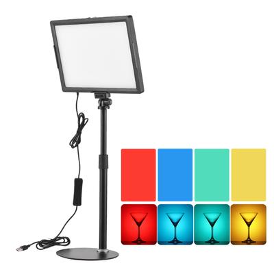 Luce LED Video da Scrivania 15W Pannello Luce di Riempimento LED con Supporto Metallico Illuminazione per Conferenze