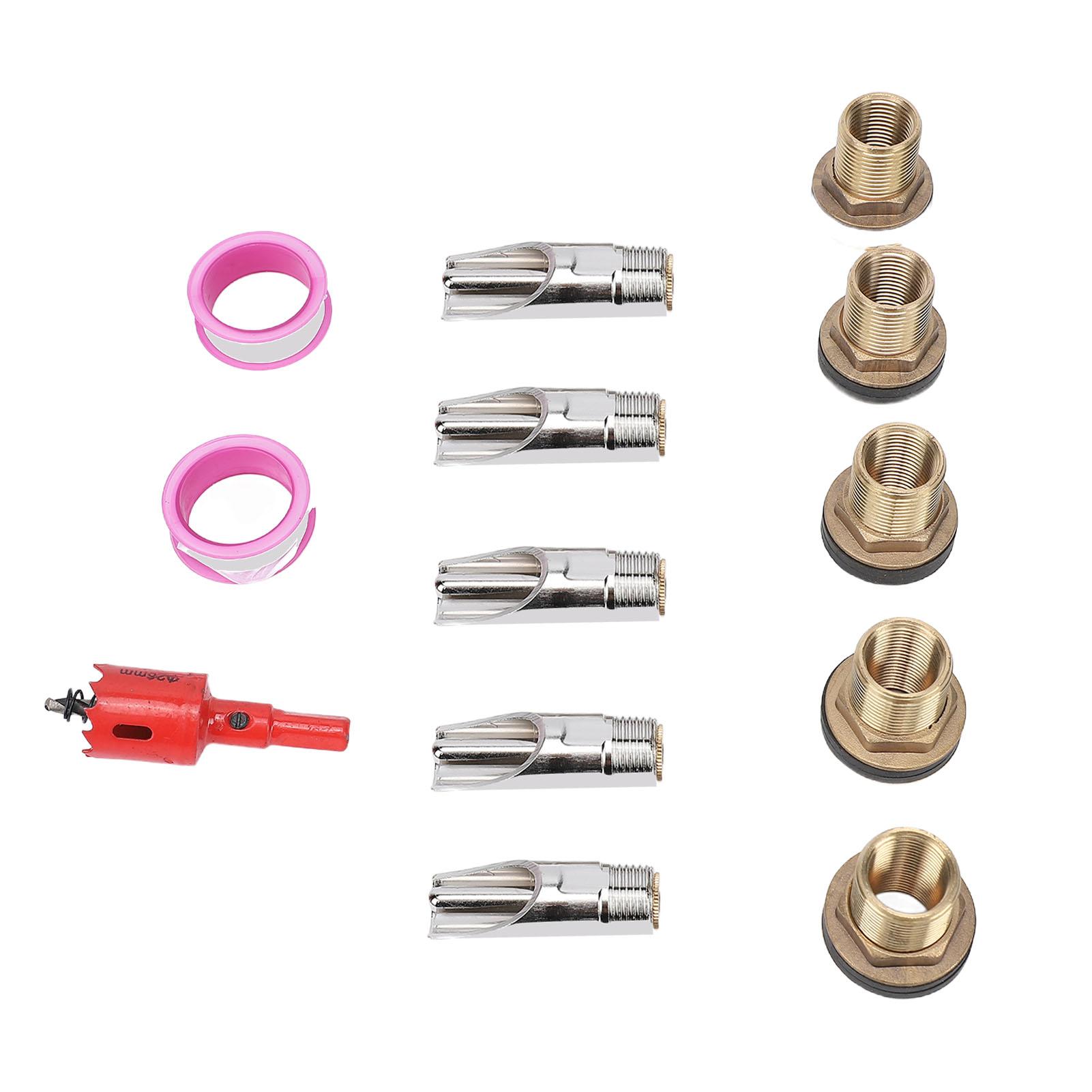 

5PCS Pig Water Nipple Stainless Steel Automatic Pig Nipple Water Drinker Feeder with Brass Connectors for Goats Piglets