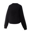 Li-Ning Comfortable Loose Fit Drop Shoulder Simple Versatile Solid Color Crew Neck Pullover Sweatshirt Women Sweatshirt Black AWDV508-5