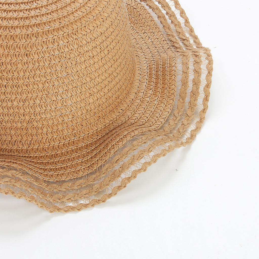 DIY Straw Hat Light Plate Hat Embryo, Summer Large Eave Woven Wave Shaped Sunshade and Sun Protection Sun Hat