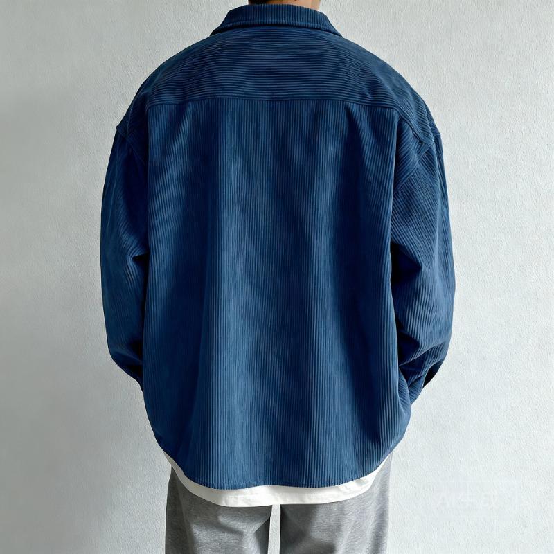Men Loose Corduroy Long Sleeve Shirt Retro Casual Outerwear
