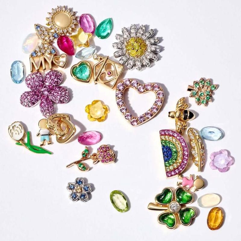 Ins Style Glass Box Pendant Necklace For Women Diy Heart & Zircon Flower Sun Diamond Charms Collarbone Chain