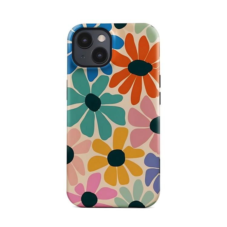 

Винтажный Чехол для Телефона с Веселыми Цветами для iPhone 17 17e 16e 16 15 14 13 12 11 X XS XR XSMAX 8 Air Pro Max Plus Двухслойная Задняя Крышка iPhone 11