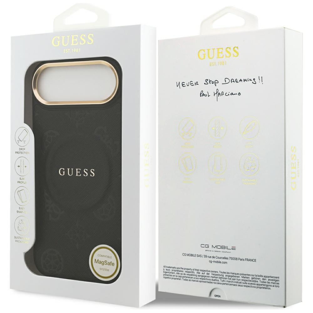 Guess Peony Hot Stamp MagSafe Case for iPhone Air Black