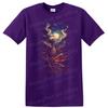 Skeleton Sitting W/ Bird Moonlit Night Art T Shirt Vintage Graphic Tee