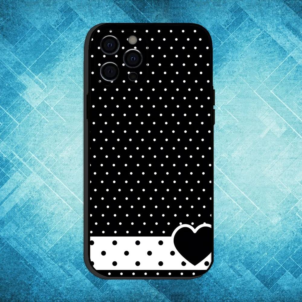 

Черно-белый горошек Чехол для телефона для iPhone 17, 16, 15, 14, 13, 12, 11 Plus, Pro Max Мягкий черный чехол iPhone17air
