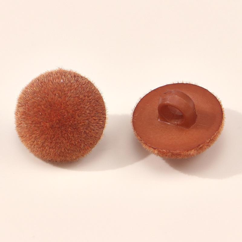 Colored Half-Round Flocked Mushroom Buttons: Plastic Sweater, Cardigan & Children's Decorative Accessories