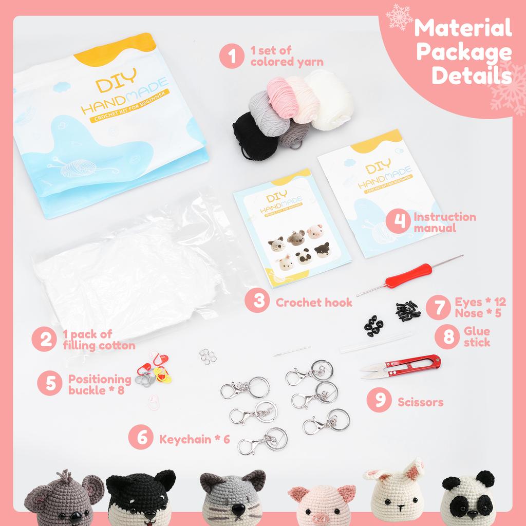 Knitting Crochet Hook Set Handmade DIY Craft Sewing Tool Animals Crochet Kit Portable Sewing Knitting Tools Valentine's Day Gift