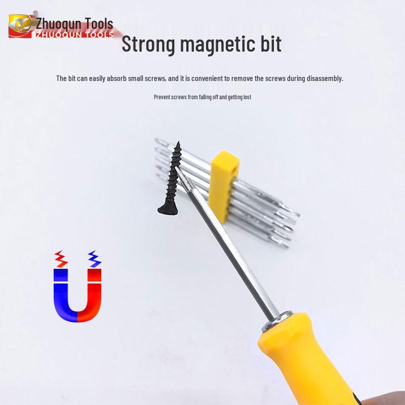 Compact 6-in-1 Screwdriver Set: Strong Magnetic YU Torx, Triangle, Odd-shaped, Multifunctional Household Tool