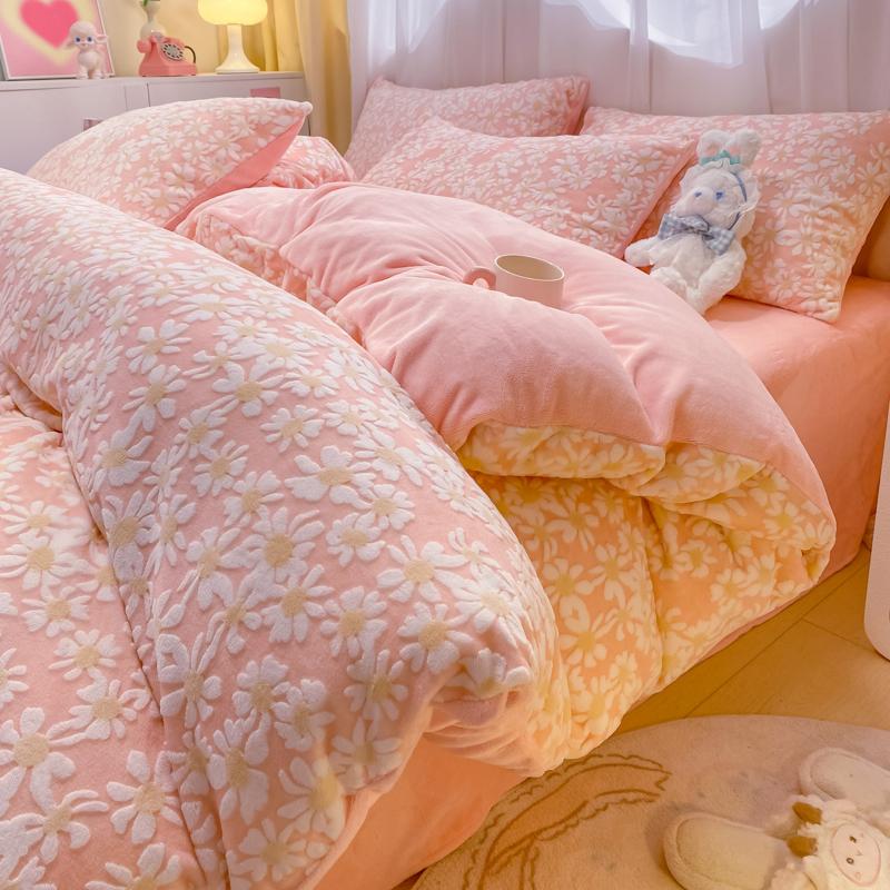 Thicken Winter Super Warm Duvet Cover for Double Bed 3D Carving Milk Velvet Comforter Cover Queen Funda Nordica Cama 150