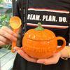 Vintage Coffee Mugs Cups with Lids Pumpkin Ceramic Milk Container Travel Espresso