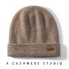 100% Cashmere Beanie Hat Unisex Double-Layer Thick Winter Warm Knit Cap Cold Weather