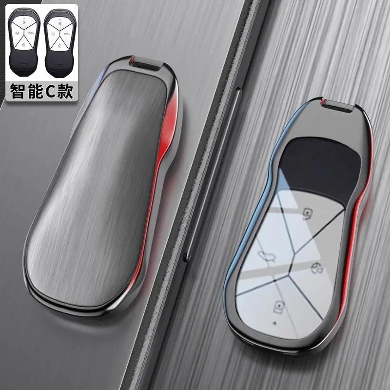 Nový kryt pouzdra na klíče od auta ze slitiny zinku a kůže, chránič klíčenky pro Xpeng G6 P5 P7 G9 G3i, autodoplňky do interiéru