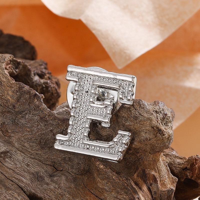 2Pcs Initial A To Z 26 Letters Pin Silver Color Fashion Metal Alphabet Women Men Suit Collar Lapel Brooch Pin Accessories