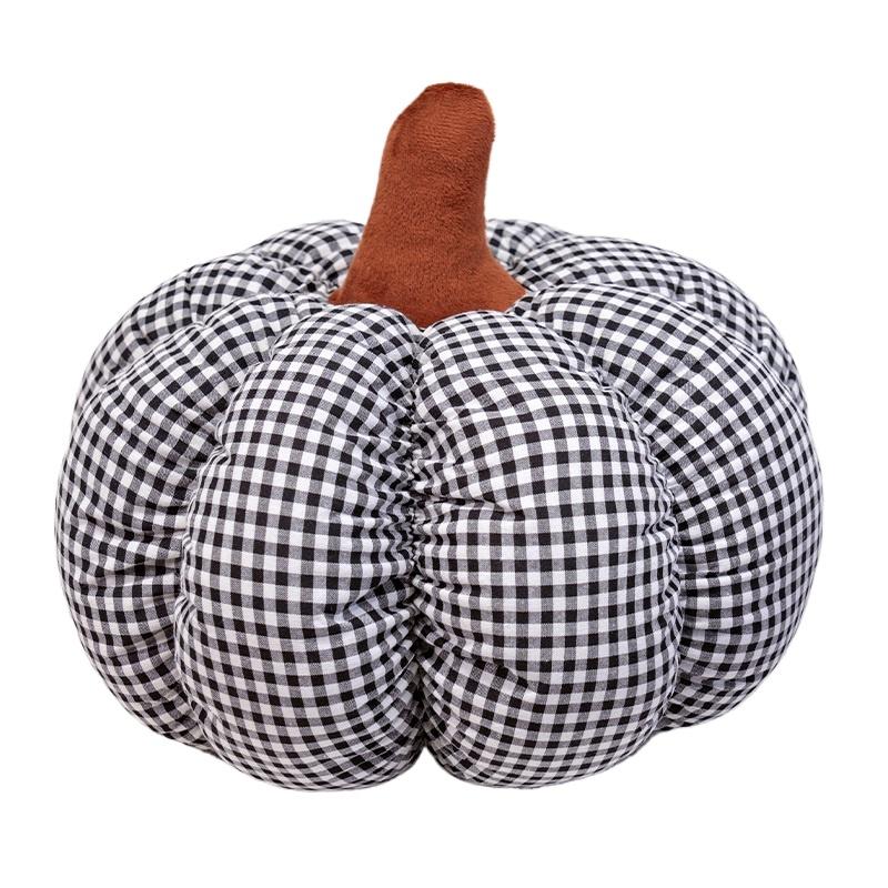 18/25/30CM Cotton Checkered Pumpkin Plush Toys Lovely Pumpkin Pillow Sleeping Cushion Halloween Decor Birthday Gift 12x18cm чёрный