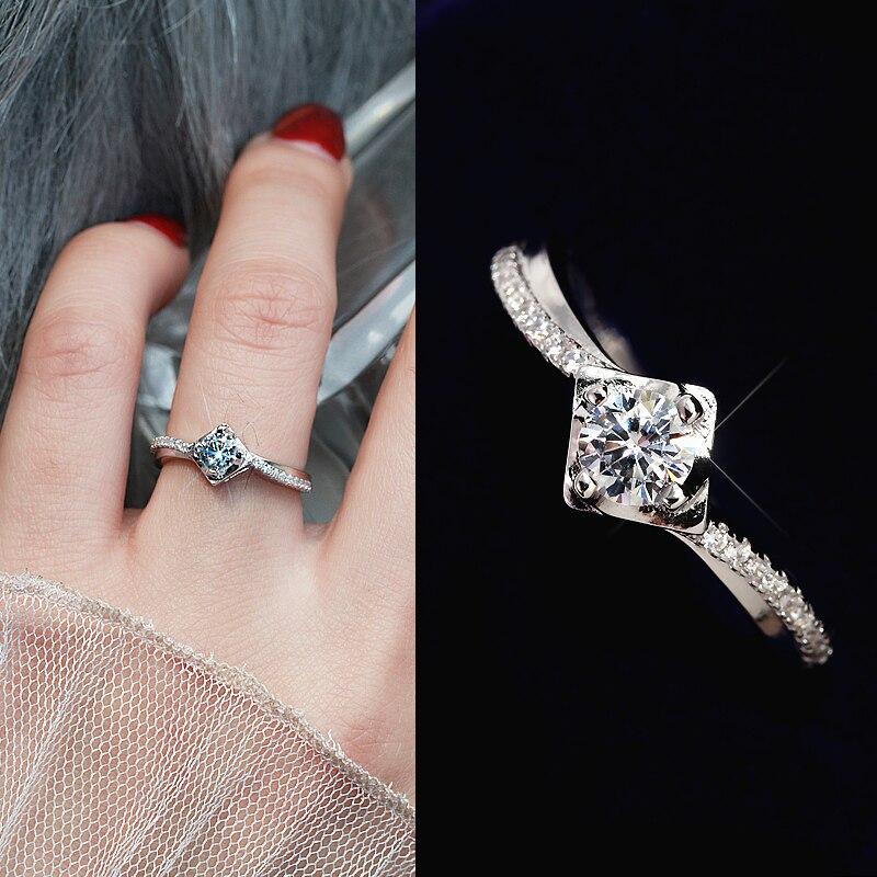 Vinate Versprechen Liebe Verlobung Fingerring High-End Damen Kleine Frauen Runde Steinringe 100 % Echt Ton Nuptial Hochzeitsanlass