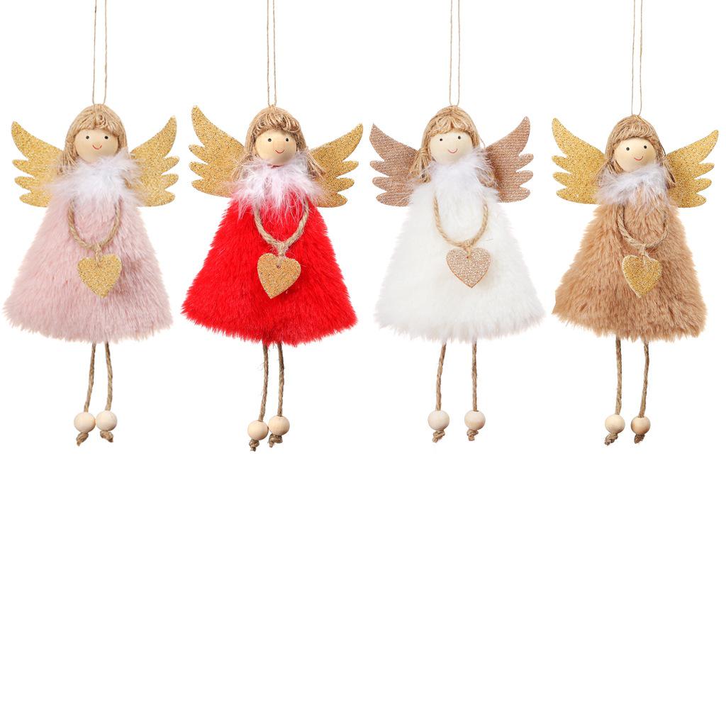 Plush Feather Angel Christmas Tree Pendants - Cute Love Vibe