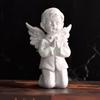 24TE Praying Angelic Boy Girl Resins Statue for Home Table Decors Spiritual Ornament