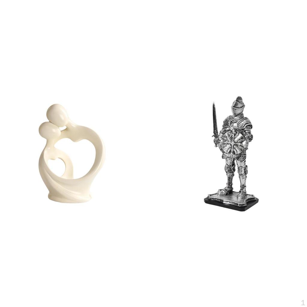 Artistic Resin Figurine Sculpture Collection Featuring Lovers And Knights for Desk Cabinet Entryway