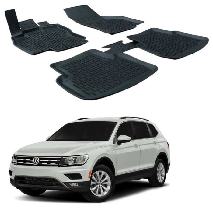 Tapis de sol 3D - SCOUTT - Volkswagen TIGUAN 2 - Caoutchouc Premium - Résistant à l'eau - Sur mesure
