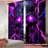 2D Flat Printing 2pcs Curtain Window Curtains Halloween Glowing Skull Digital Printed Polyester Drapes Festive Wall Decor