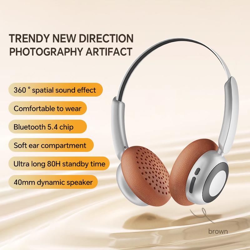 Retro Wireless Bluetooth Headset with Noise Cancelling & Long Battery Life