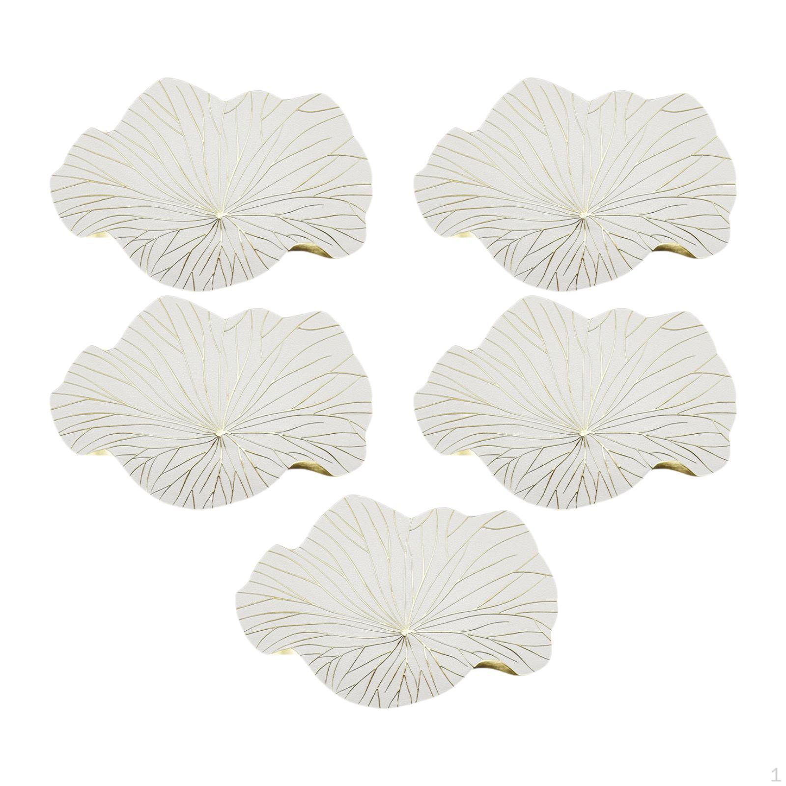 

Подставки под напитки, набор из 5 предметов, цветы, коврик для стола из ПВХ, простая в уходе креативная подставка под кружку белый